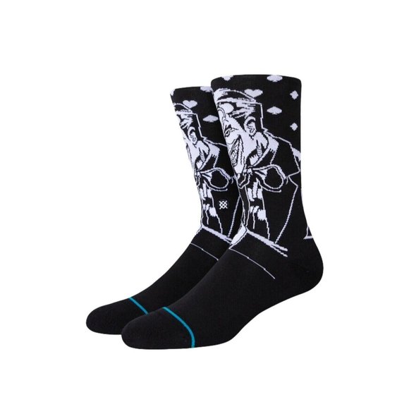 STANCE Batman The Joker Black Infiknit  M 6-8.5 Men's Women's 8-10.5 Crew Socks - Picture 1 of 5